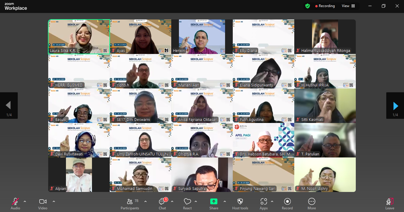 Sekolah SCOPUS Online Batch #3 Day 2 (26 Juli 2025)